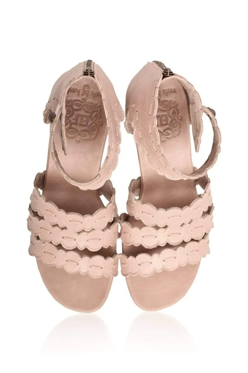 Seaside Leather Sandals in Vintage Beige