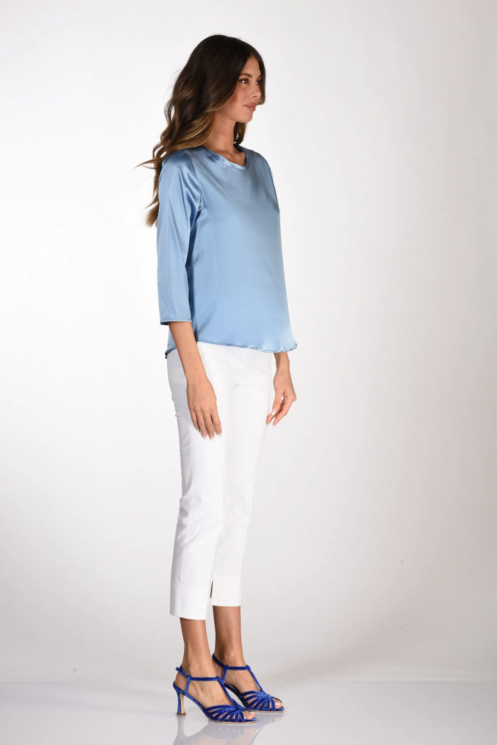 Shirt C Zero Tshirt Seta Azzurro Scuro Donna