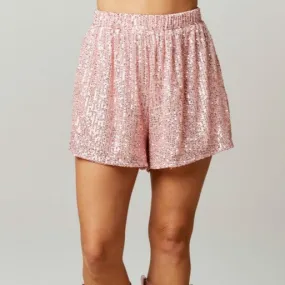 Showing Off Pink Sequin Shorts