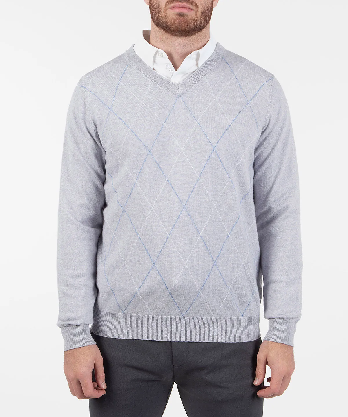 Signature Merino Argyle V-Neck Sweater