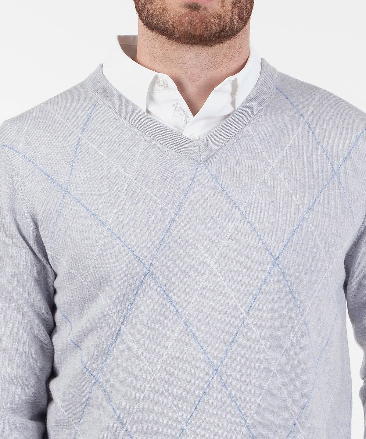 Signature Merino Argyle V-Neck Sweater