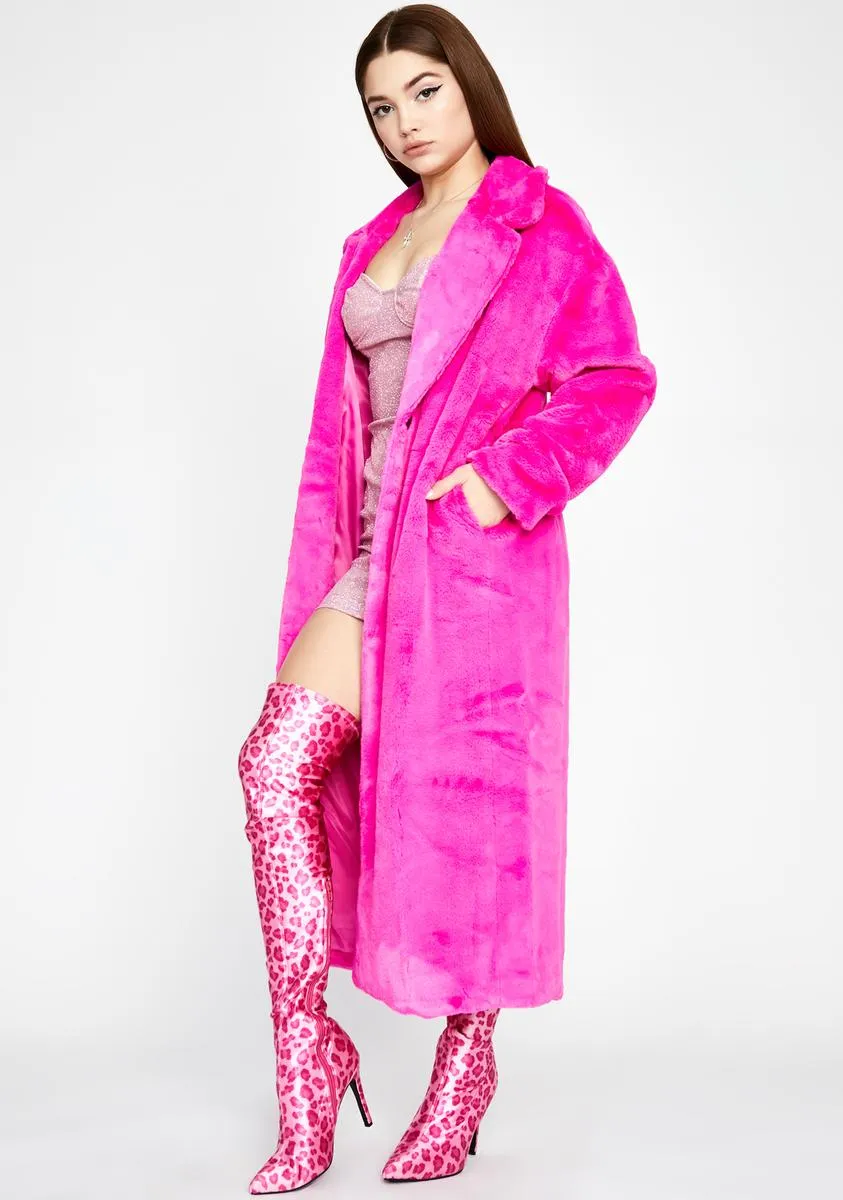 Socialite Status Faux Fur Coat
