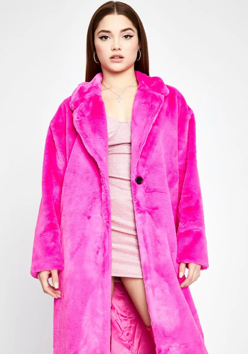 Socialite Status Faux Fur Coat
