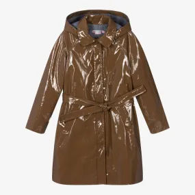 Teen Brown Patent Trench Coat