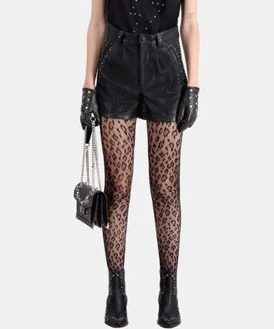 The Kooples Leather Shorts With Studs