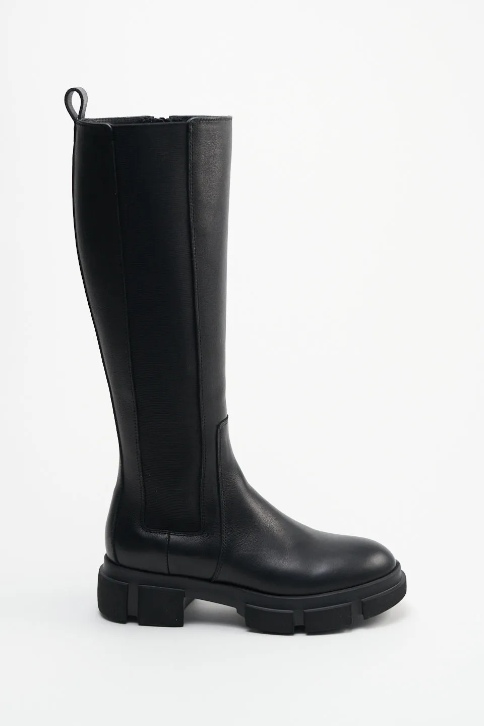 Vitello Black High Chelsea Boots