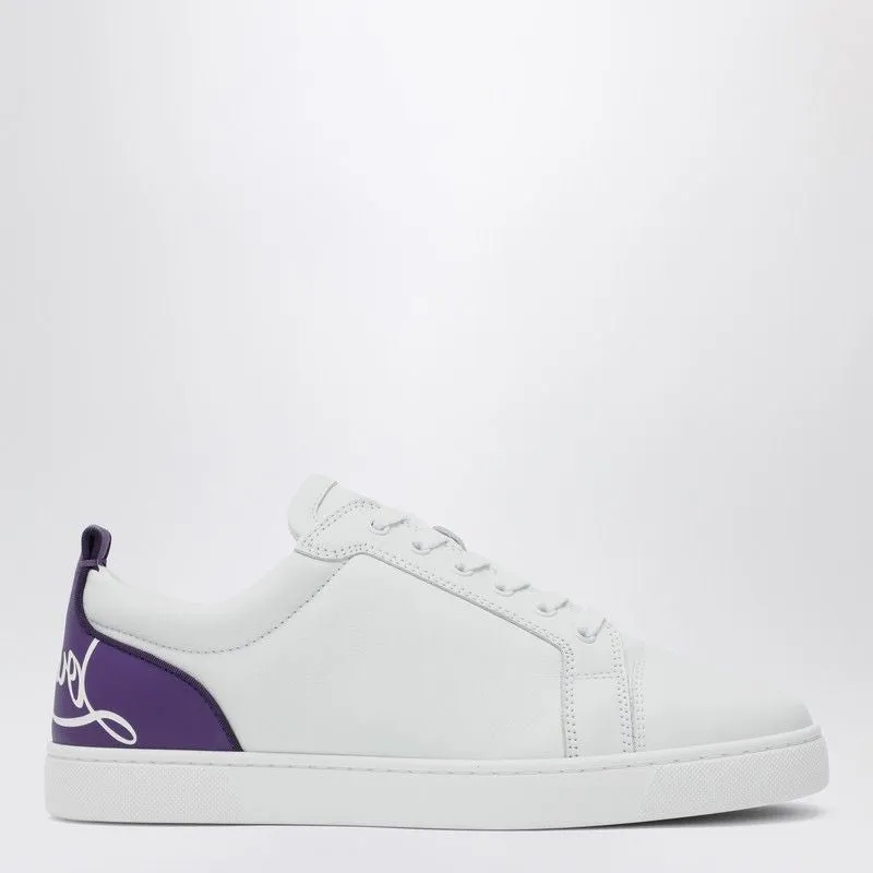 WHITE CALFSKIN LOW SNEAKER FUN LOUIS JUNIOR