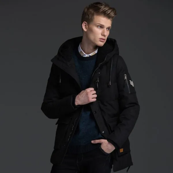 Winter Parka Coat for men goose down with side pockets