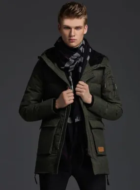 Winter Parka Coat for men goose down with side pockets