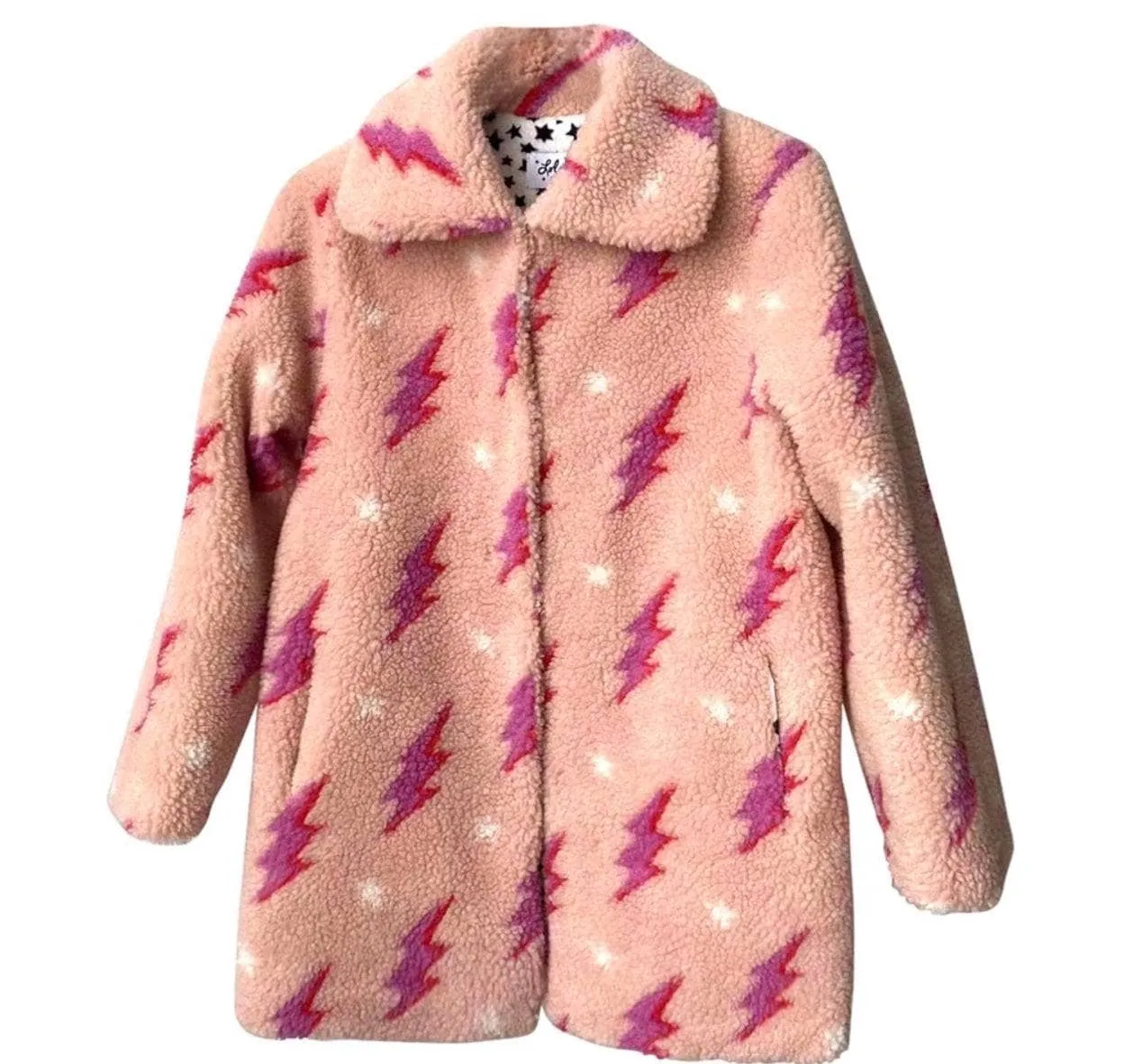 Womens Lighting Flash Teddy Coat