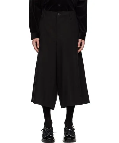 YOHJI YAMAMOTO Black Pleats Half-Pant Shorts