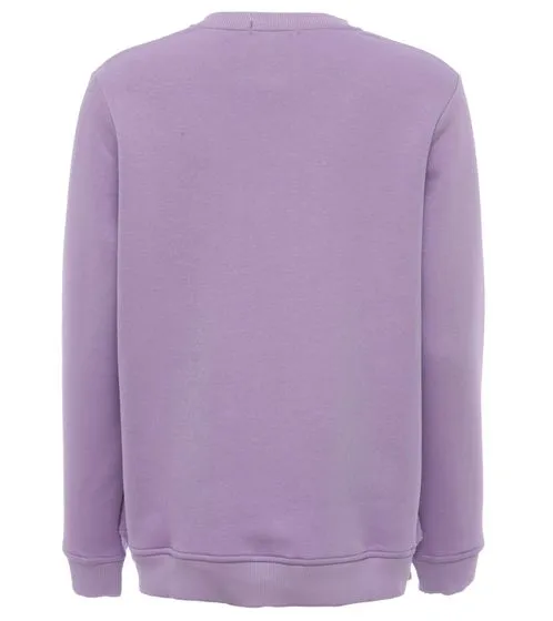 ZWILLINGSHERZ Sweater Voila women's round neck sweater with VOILÀ lettering cotton sweater 3110-1204-2 lilac